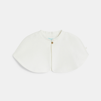 رداء أبيض قماش فاخر للطفلة الرضيعة